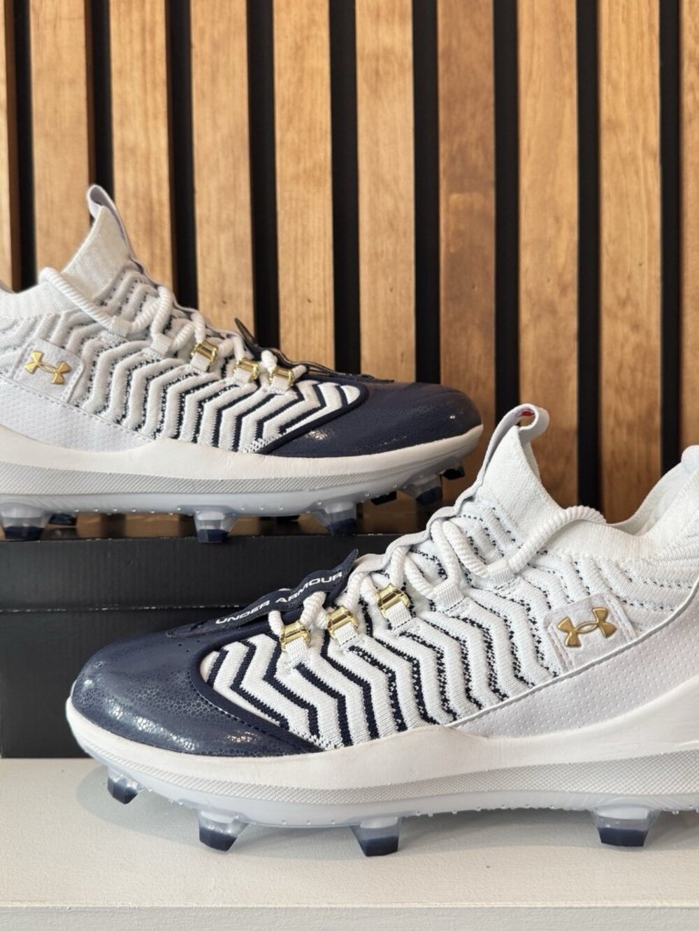 SIZE 11 MEN - Under Armour Harper 9 Pro TPU Elite Baseball Cleats White Navy